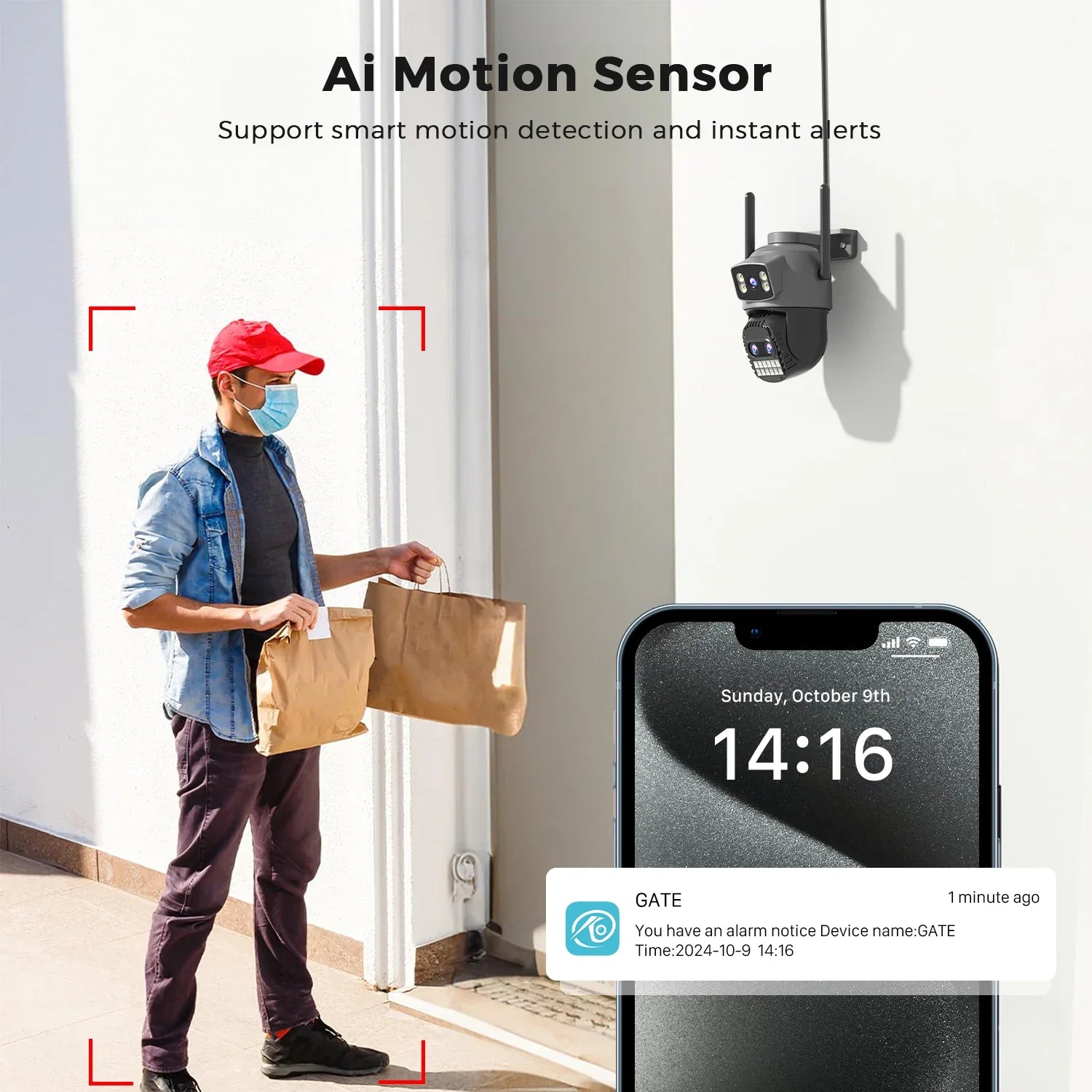 Caméra De Surveillance WiFi PTZ Double Écran 15MP