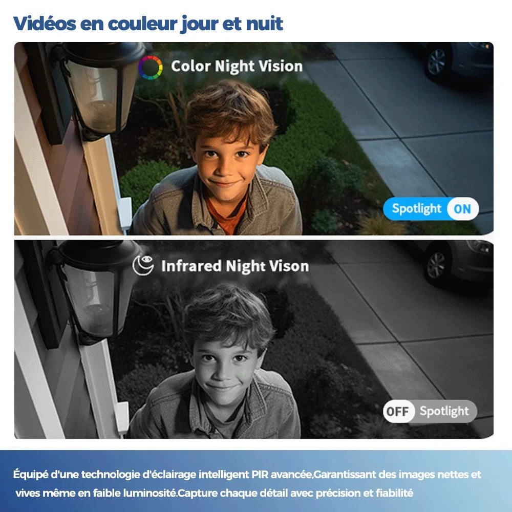 Caméra Solaire Extérieure Wi-Fi 4MP avec Vision Nocturne